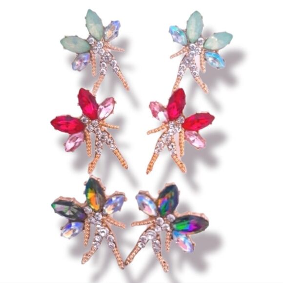 Fairy Tinkerbell Sparkling Rhinestones Earrings - Picture 12 of 12